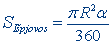 Apskritimo ispjovos ploto  formule