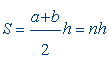 Formula for calculating the area of a trapezoid