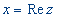 Real part of the complex number